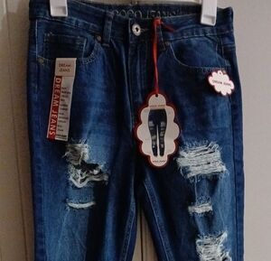 Women's Blue Distressed Jeans